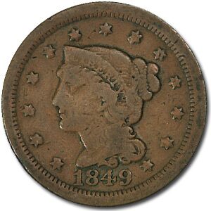 1849 Large Cent VG