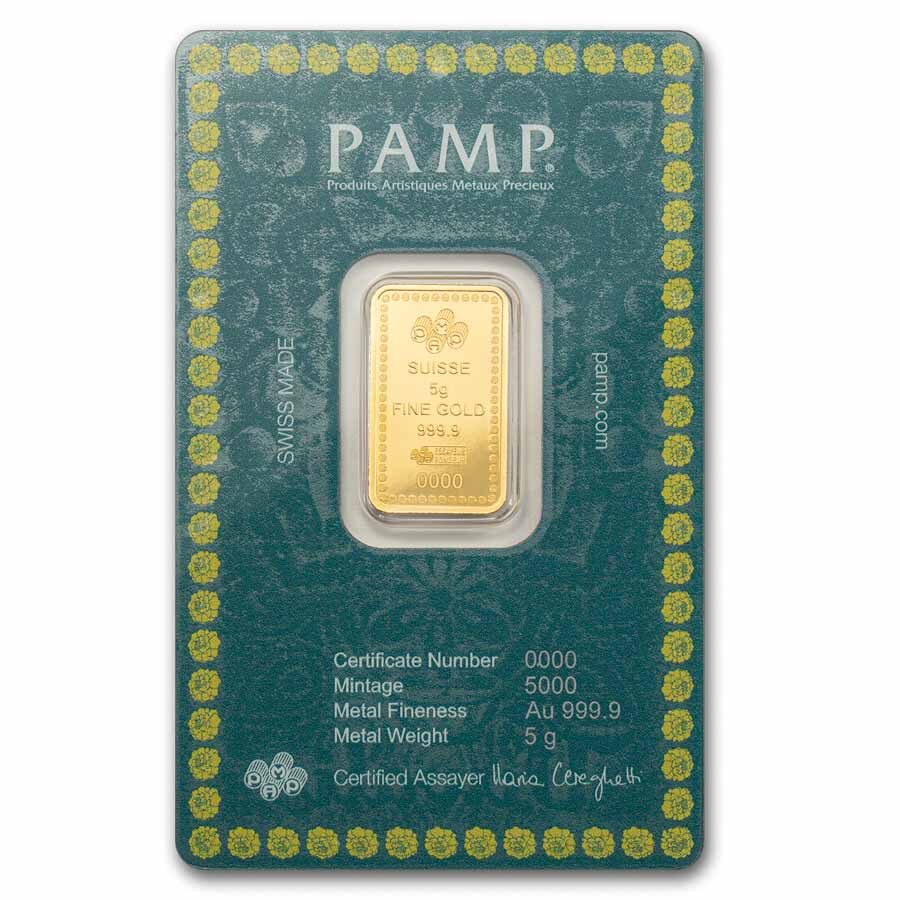 2025 5 gram Gold Bar - PAMP Suisse Diwali Lakshmi & Rangoli