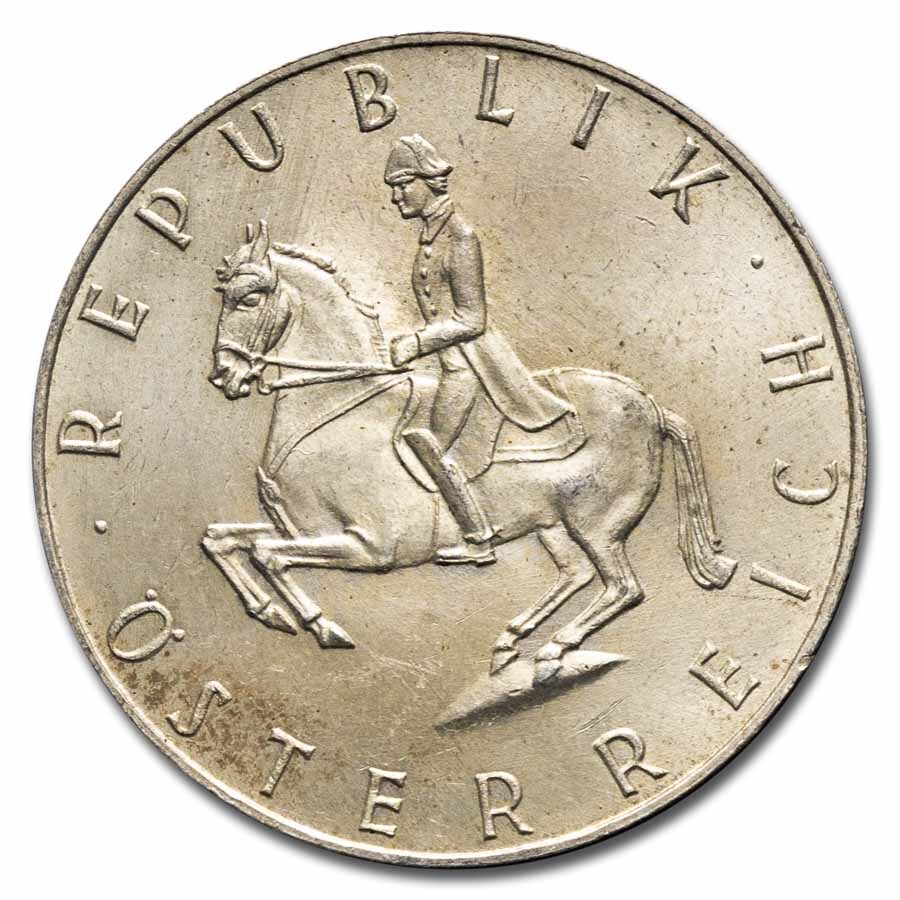 1960-1968 Austria Silver 5 Schilling AU/BU