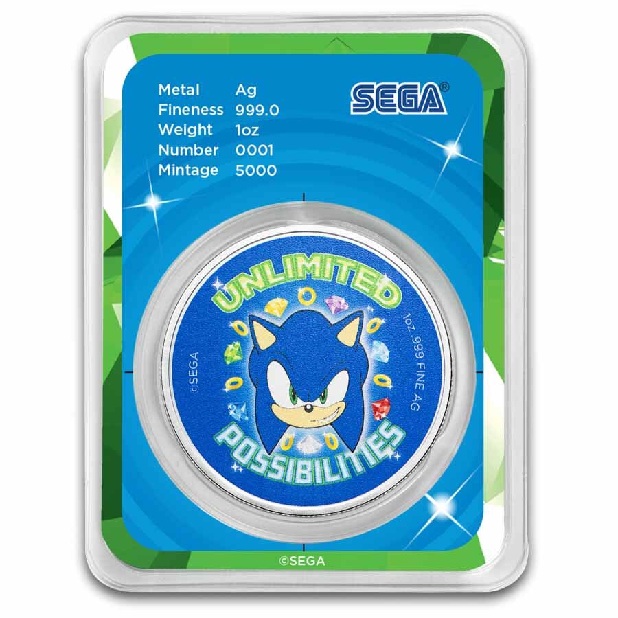 Sonic the Hedgehog 35th Anniversary 1 oz Silver Round (w/TEP)