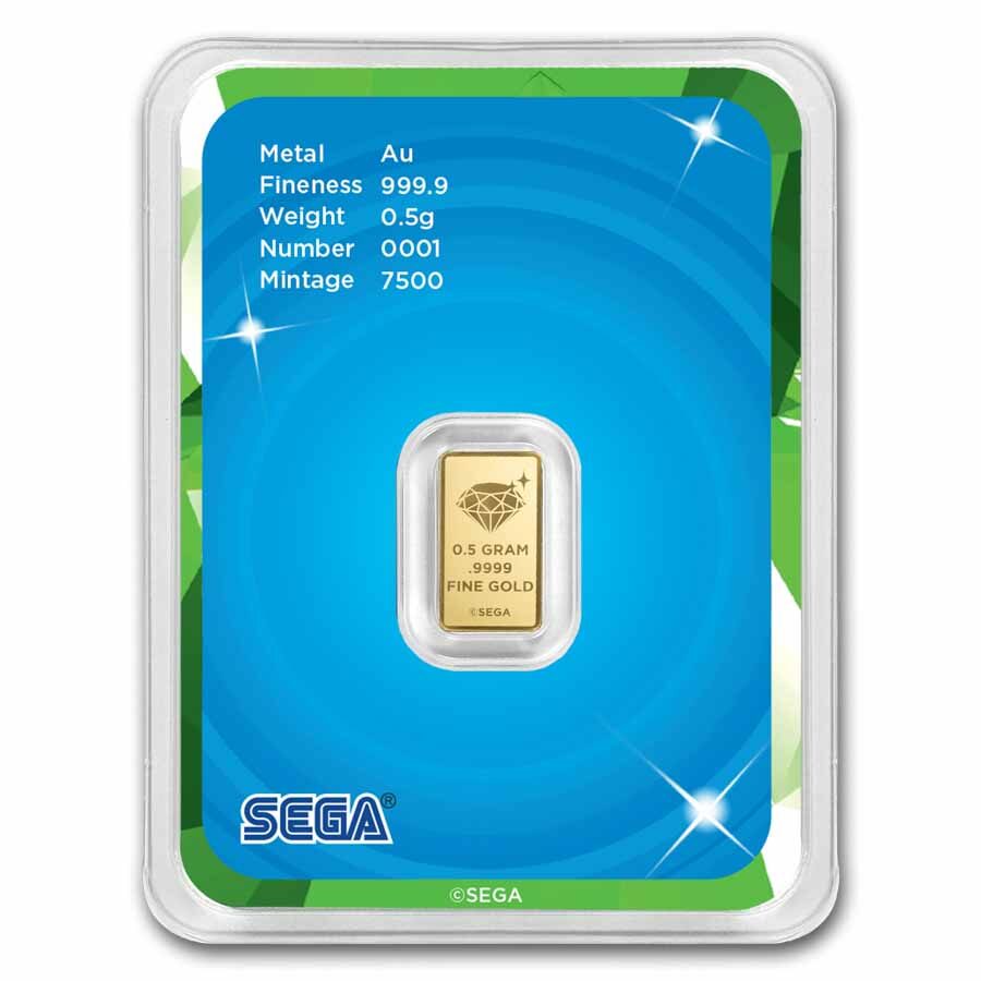 1/2 gram Gold Bar in TEP - Sonic the Hedgehog 35th Anniversary