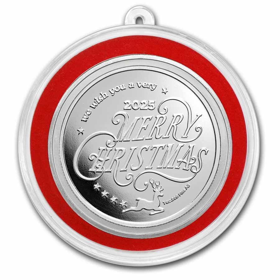 1 oz Silver Colorized Round - Patriotic American Santa