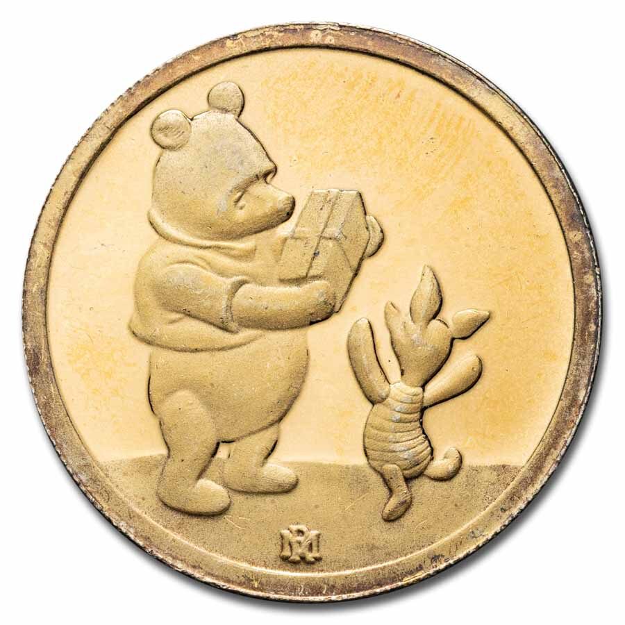 1/4 oz Silver Round- Winnie The Pooh (Gold Plated, Rarities Mint)
