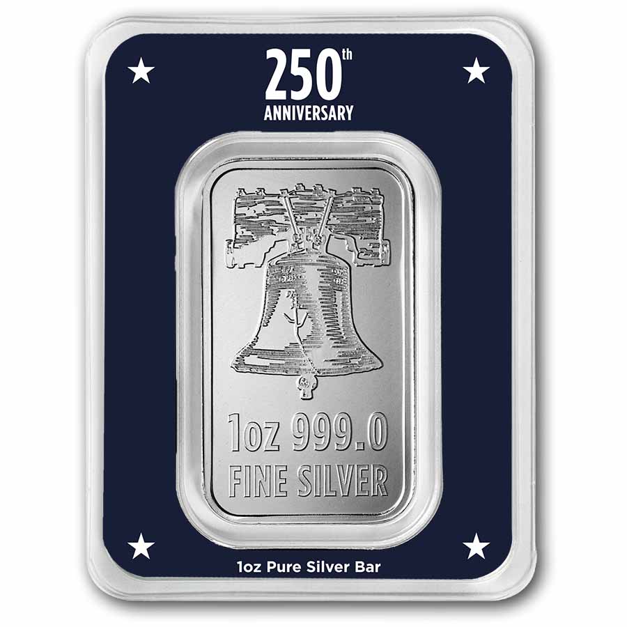1 oz Silver Bar - USA 250 Years (Betsy Ross Flag, In TEP)