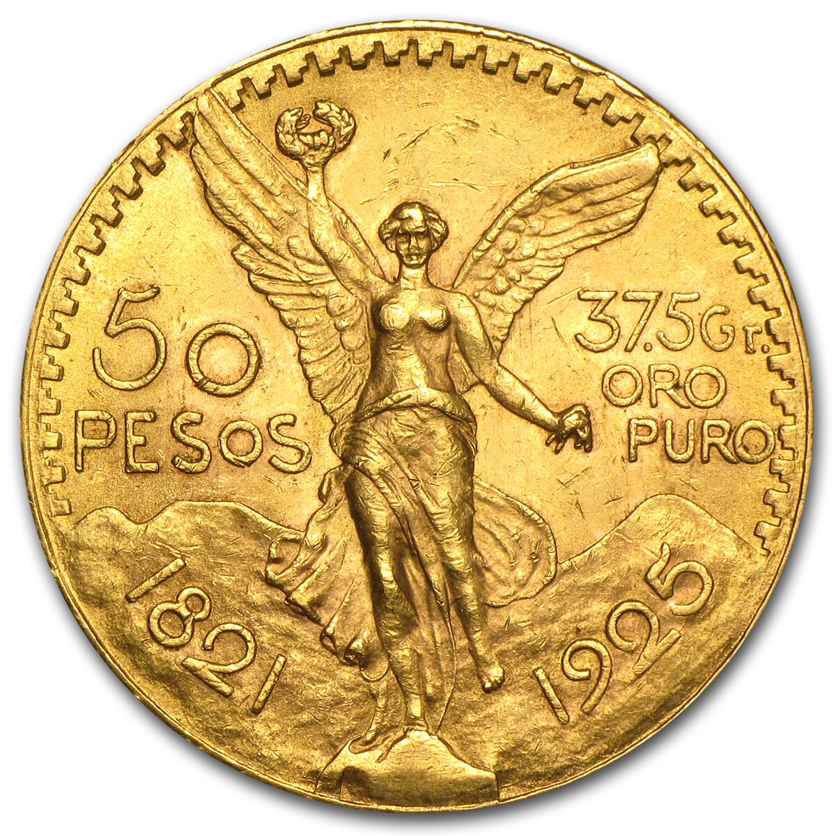 1925 Mexico Gold 50 Pesos AU