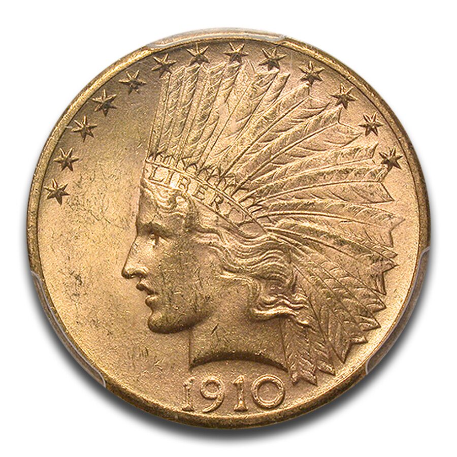 1910-S $10 Indian Gold Eagle MS-63 PCGS CAC