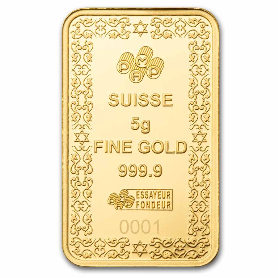 5 gram Gold Bar - PAMP Suisse Star of David