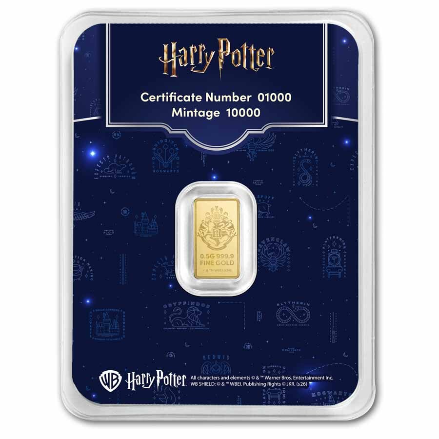 Harry Potter 1/2 gram Gold Bar Harry Potter 25th Anniversary