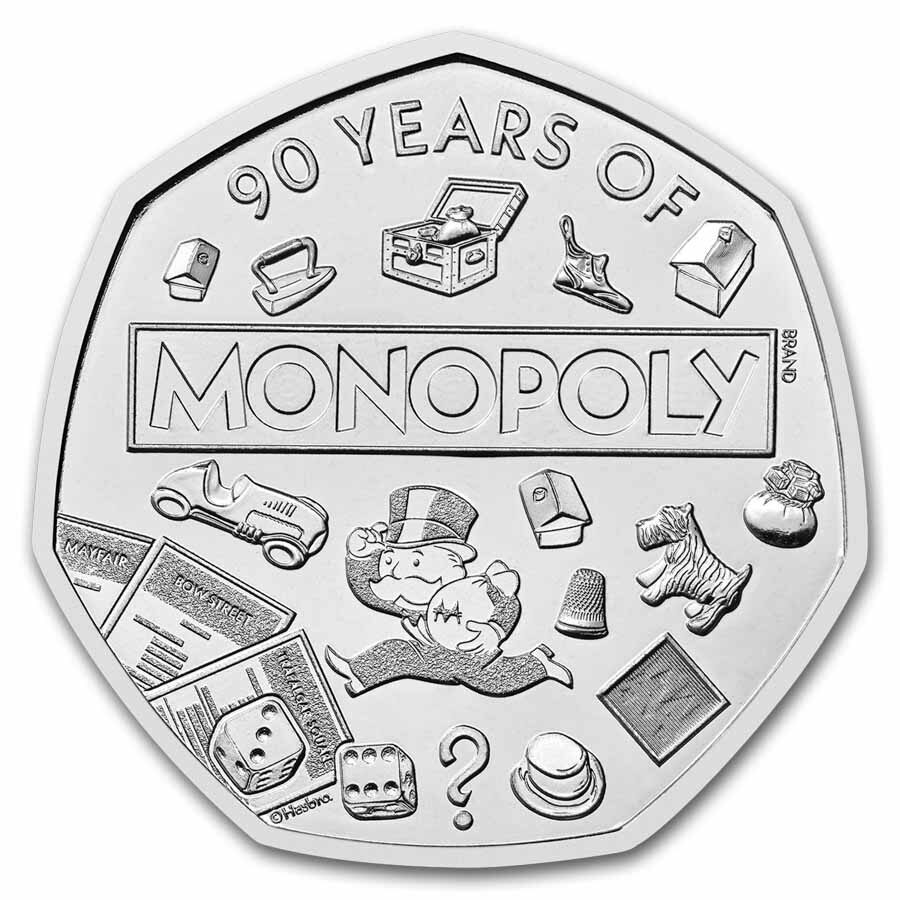 2025 Great Britain 50p Monopoly BU (w/ Display Card)