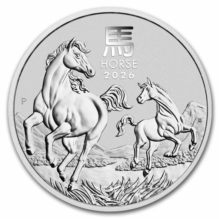 2026 AUS 1 oz Silver Lunar Horse MS-70 PCGS (FS, Flag Label)