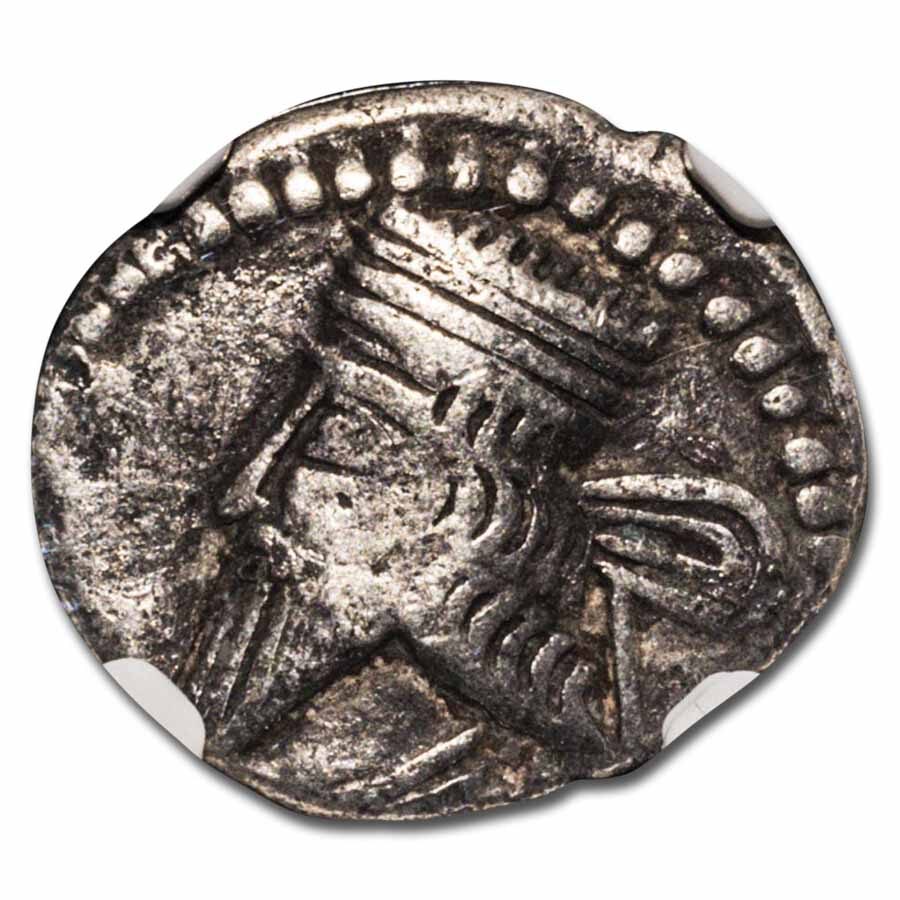 Parthian Empire Silver Drachm Pacorus (78-120 AD) Fine NGC