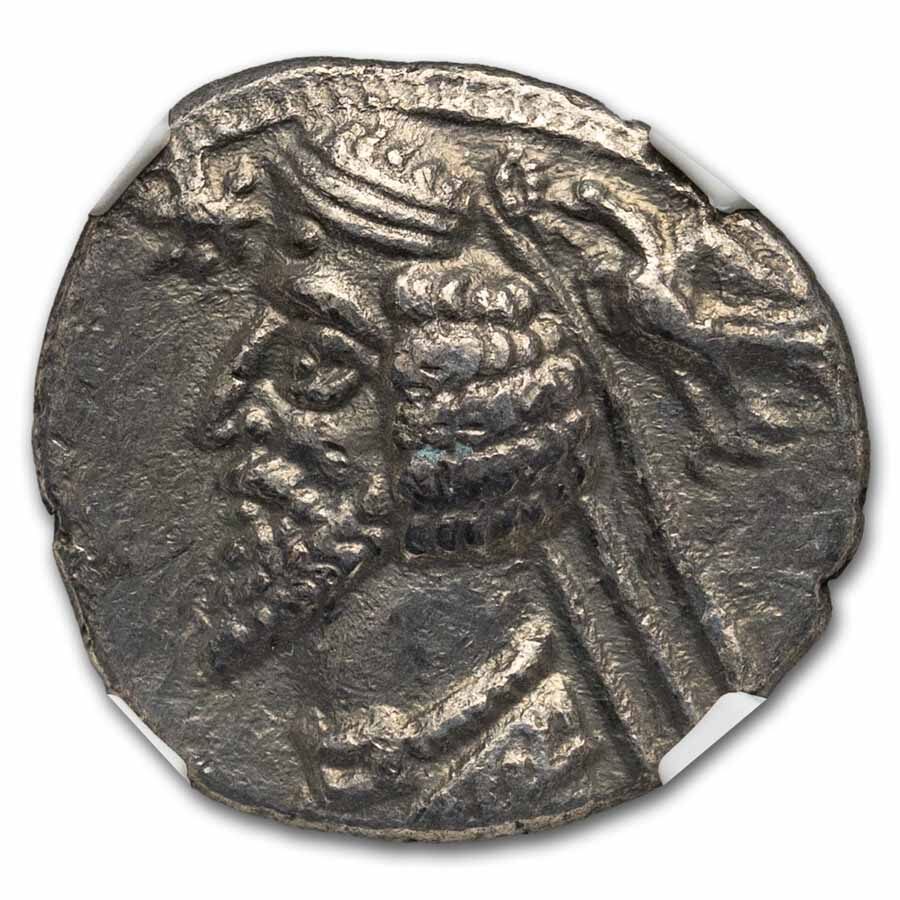 Parthian Empire Phraates IV Silver Drachm (38-2 BC) VF NGC