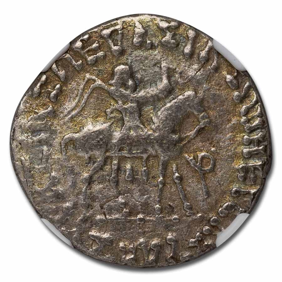 Indo-Scythian AR Tetradrachm Azes I/II c.58 BC Fine NGC