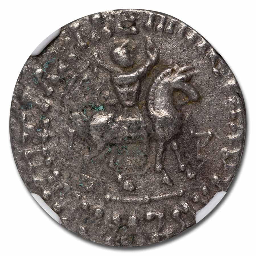 Indo-Scythian AR Tetradrachm Azes I/II c.58 BC VF NGC