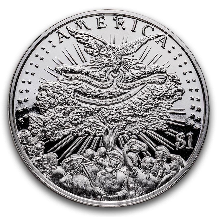 2025 1 oz Ag $1 Revolution Series: Lexington & Concord (Box/COA)