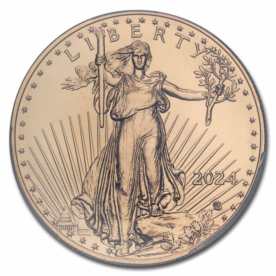 2024 1 oz American Gold Eagle MS-70 PCGS (FDI, Hall)