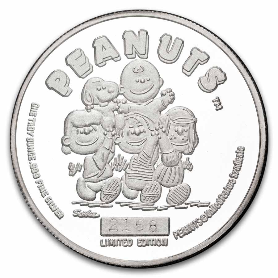 1 oz Silver Round - Peanuts (Vintage, 50th Celebration)