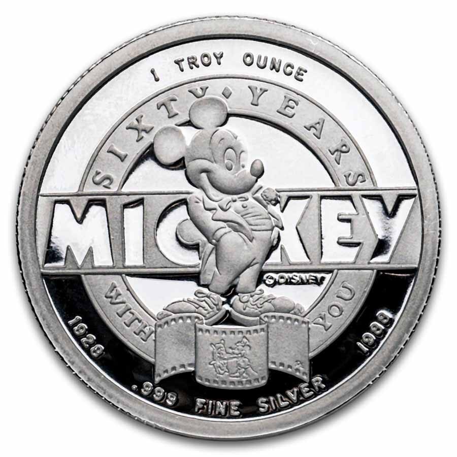 1 oz Silver Round - Mickey Mouse 60 Years Leader of the Band