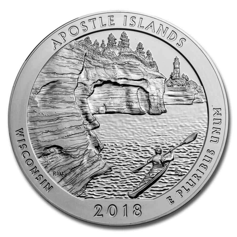 2018 5 oz Silver ATB Apostle Islands MS-69 DPL NGC (ER/FR)