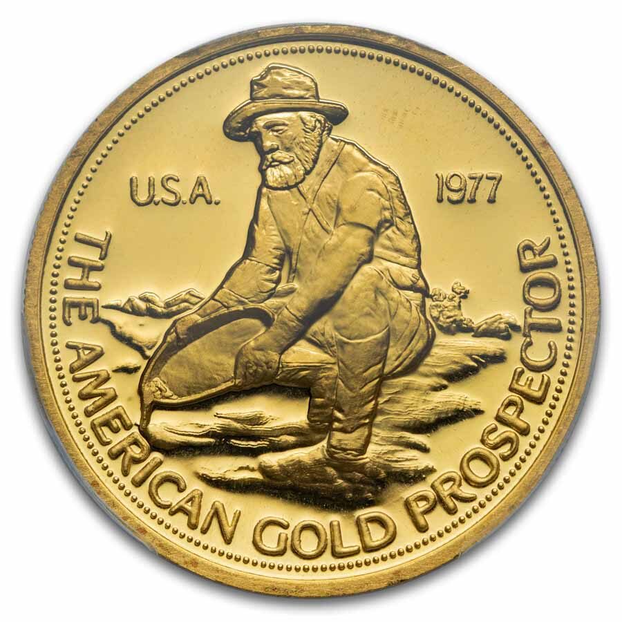 1 oz Gold Round - 1977 Engelhard Prospector MS-69 PCGS
