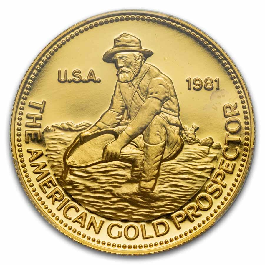 1/2 oz Gold Round - 1981 Engelhard Prospector MS-69 PCGS