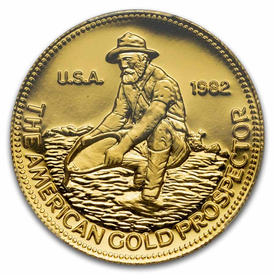 1/2 oz Gold Round - 1982 Engelhard Prospector MS-69 PCGS