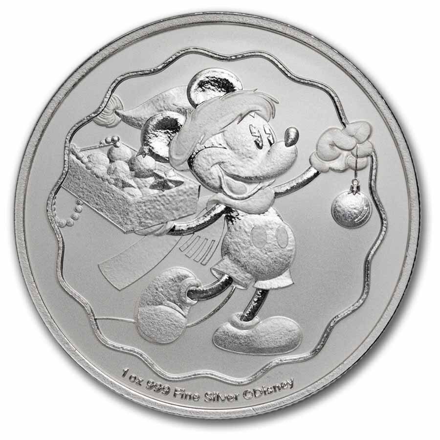 2025 Niue 1 oz Silver $2 Mickey Christmas (MD® Premier + PCGS FS)