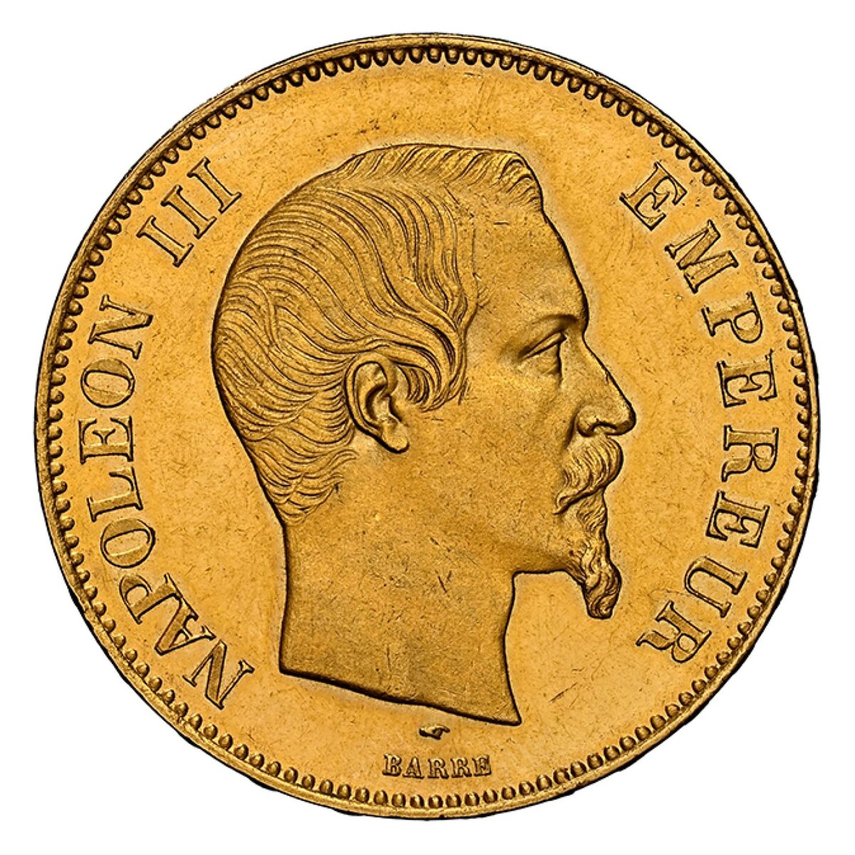 1856-A France Gold 100 Francs Napoleon III MS-63 NGC