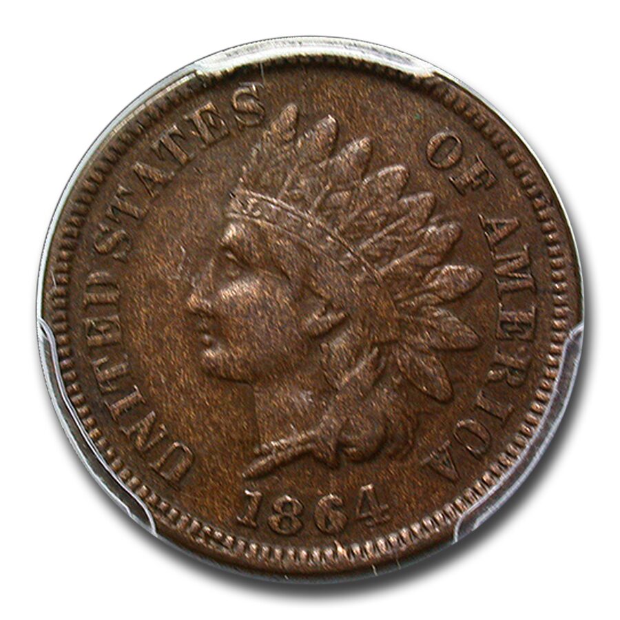 1864 Indian Head Cent VF-35 PCGS (L on Ribbon)