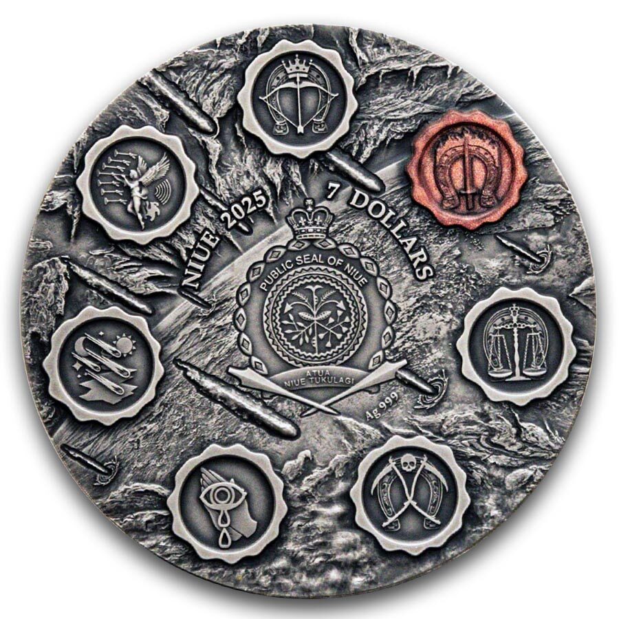 2025 Niue 3 oz Silver Seven Seals of the Apocalypse (Red Horse)