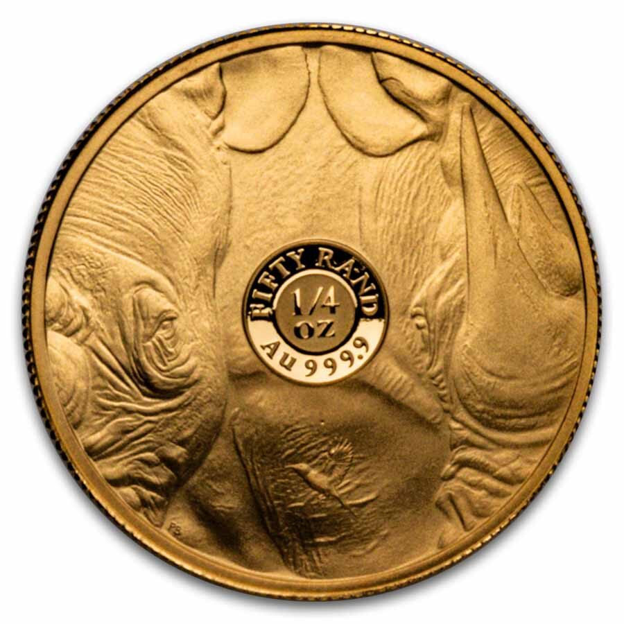 2025 South Africa 1/4 oz Proof Gold Big Five Rhino (w/ Box & COA)