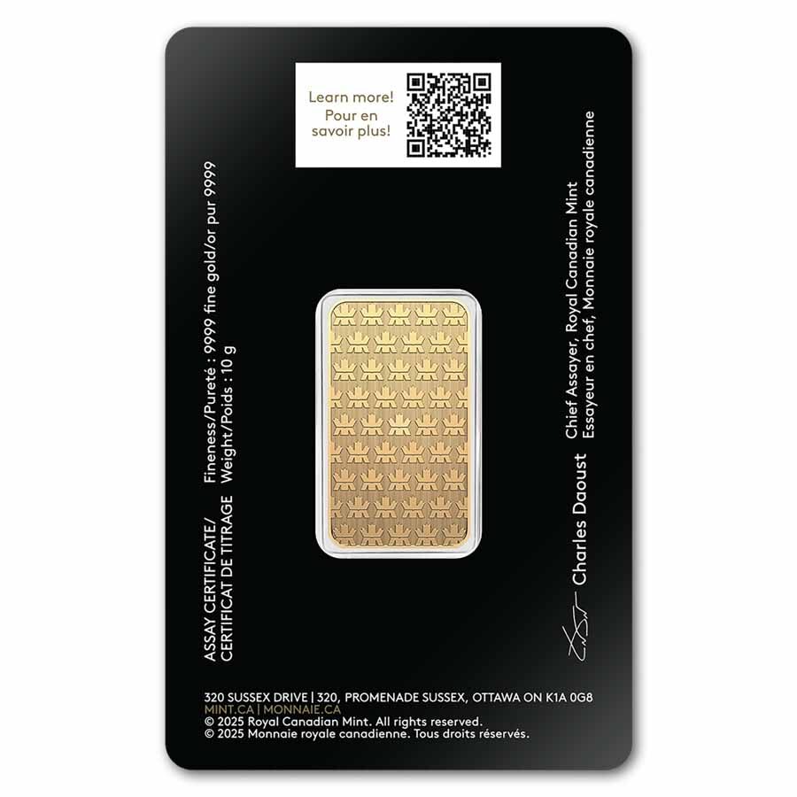 10 gram Gold Bar - Royal Canadian Mint (In Assay)
