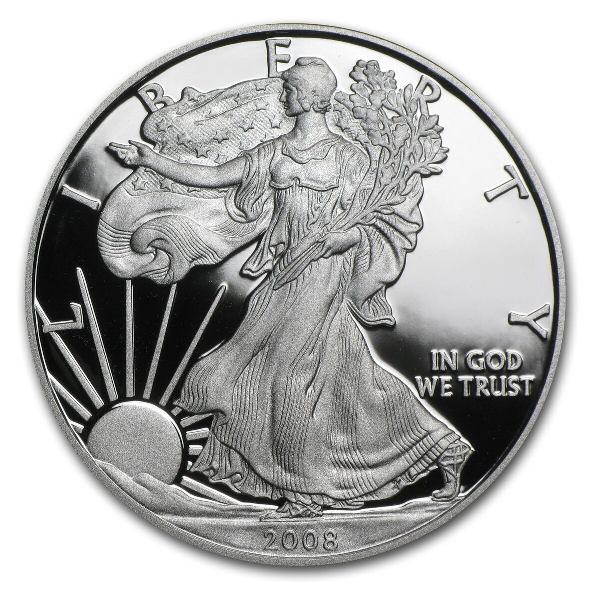 2008-W 1 oz Proof American Silver Eagle (w/Box & COA)