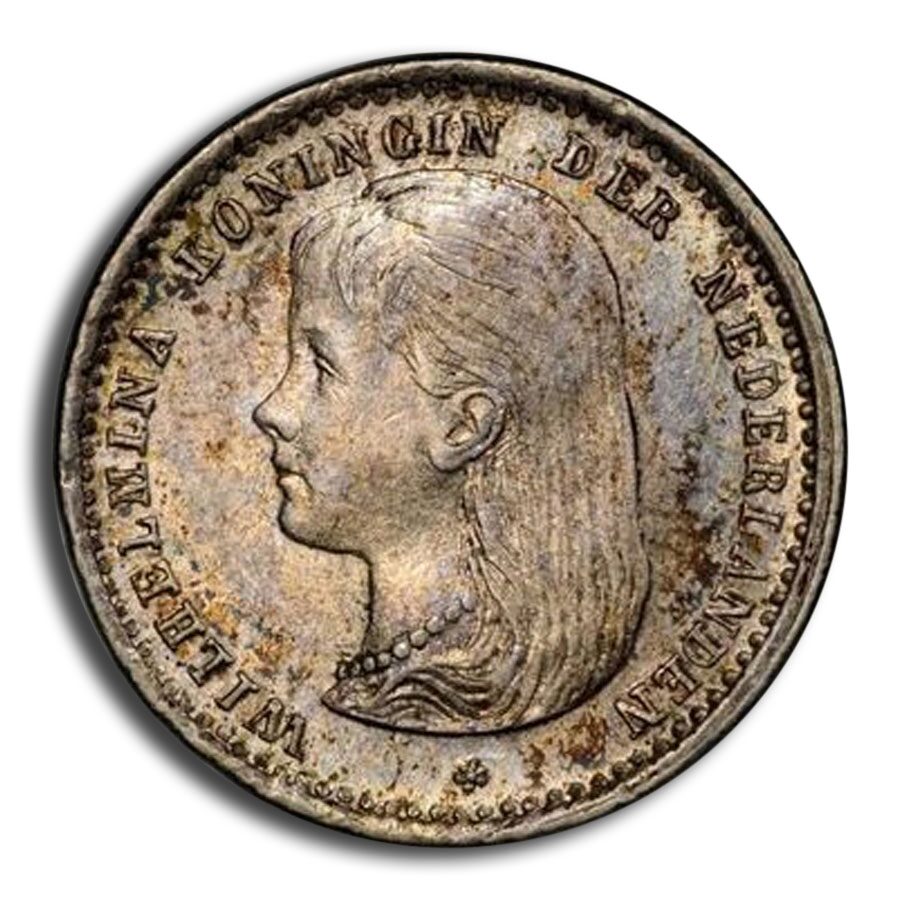 1892 Netherlands Silver 10 Cents MS-63 PCGS