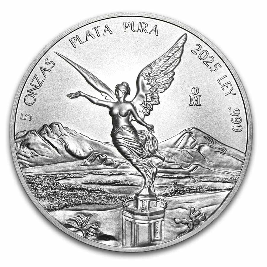 2025 Mexico 5 oz Silver Libertad PF-69 NGC (ER, Coat of Arms)