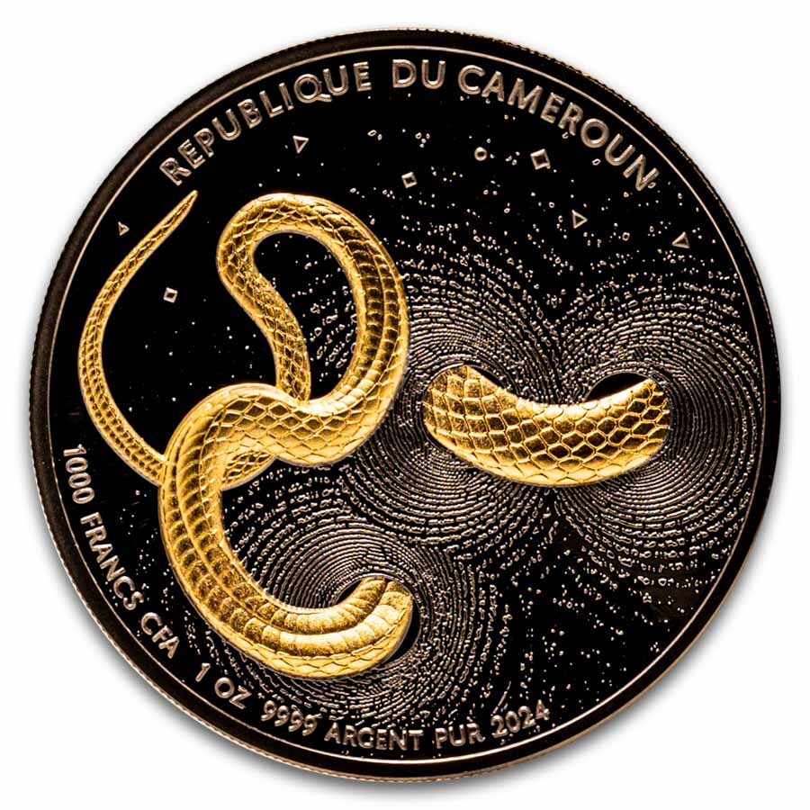 2024 Republic of Cameroon 1 oz Silver Herpeton: Snake