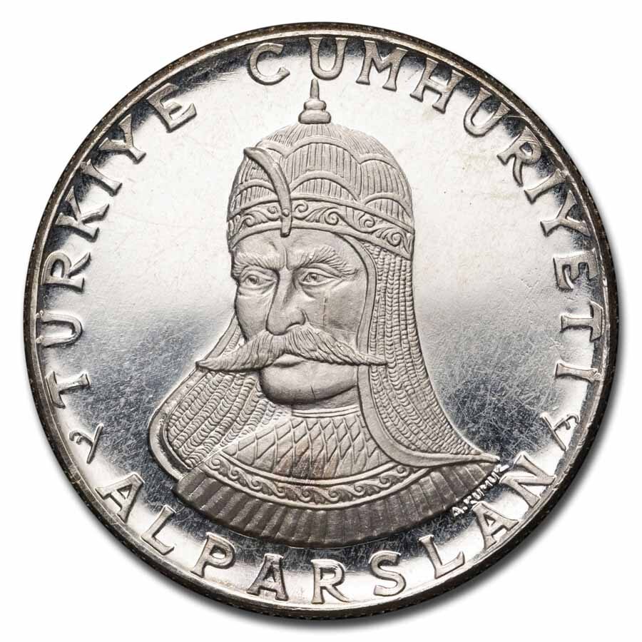 1971 Turkey Silver 50 Lira BU/Proof