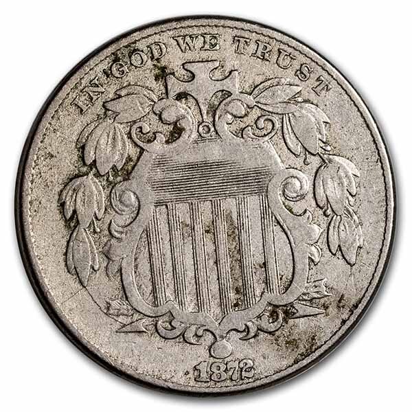 1872 Shield Nickel VG