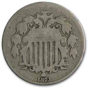 1873 Shield Nickel Open 3 VG