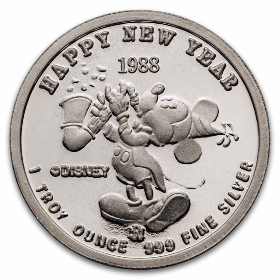 1 oz Silver Round - 1987 Mickey's Holiday Treasures (Rarities)