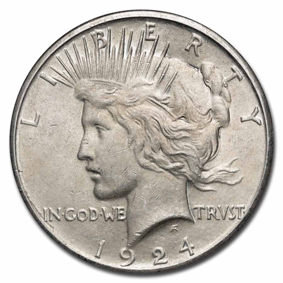 1924-S Peace Dollar BU Details (Cleaned)