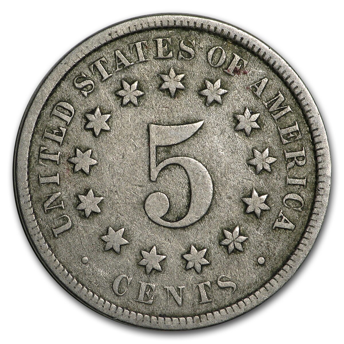 1876 Shield Nickel VG