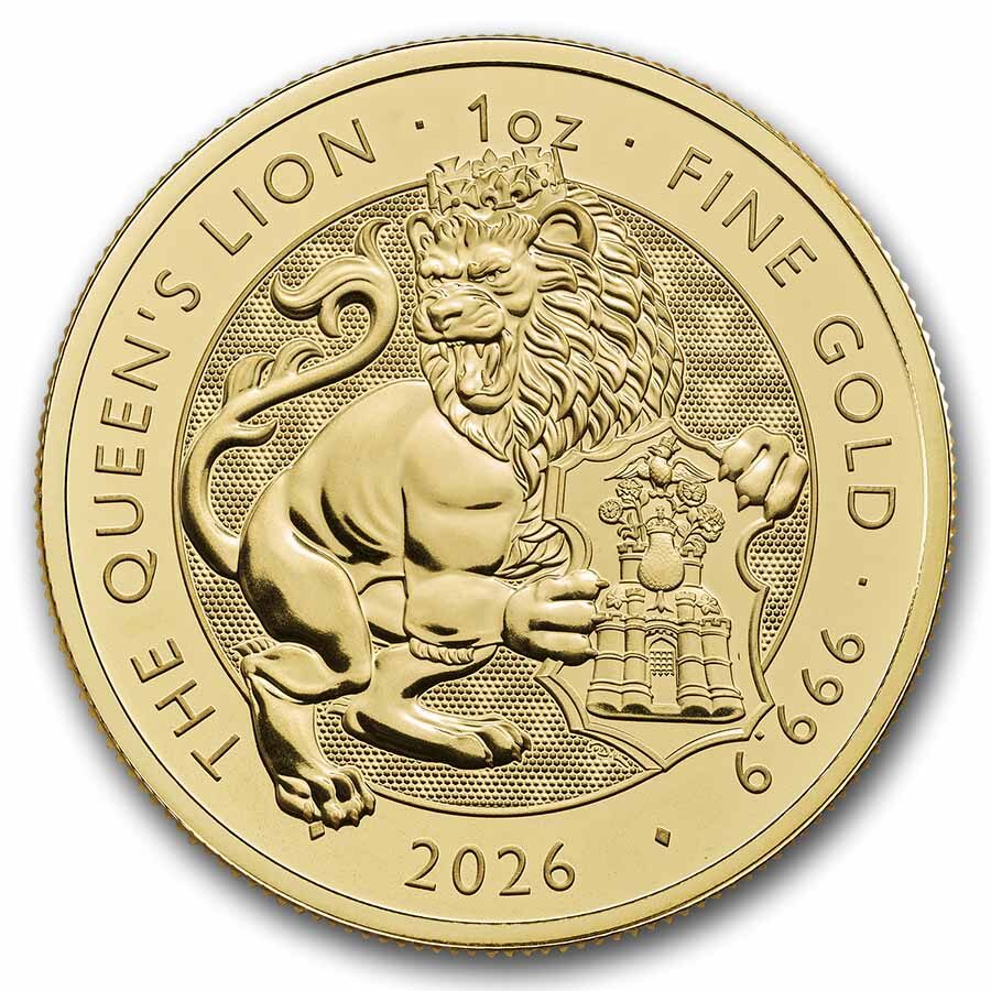 2026 GB 1 oz Gold The Royal Tudor Beasts Queen's Lion BU