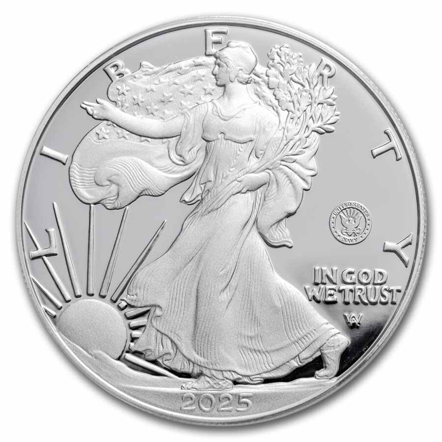 2025-S 1 oz Proof Silver Eagle PR-70 PCGS (Navy Privy, AR, Black)