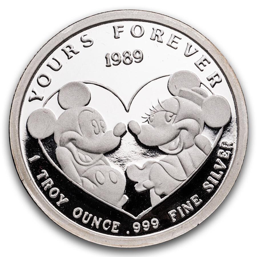 1 oz Silver Round - 1989 Disney Yours Forever (Rarities, 2nd Ed.)