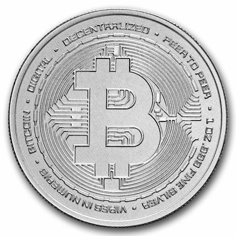 2025 Niue 1 oz Silver $2 Bitcoin MS-70 PCGS