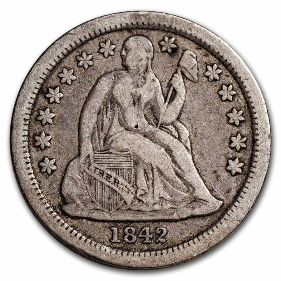 1842 Liberty Seated Dime Fine