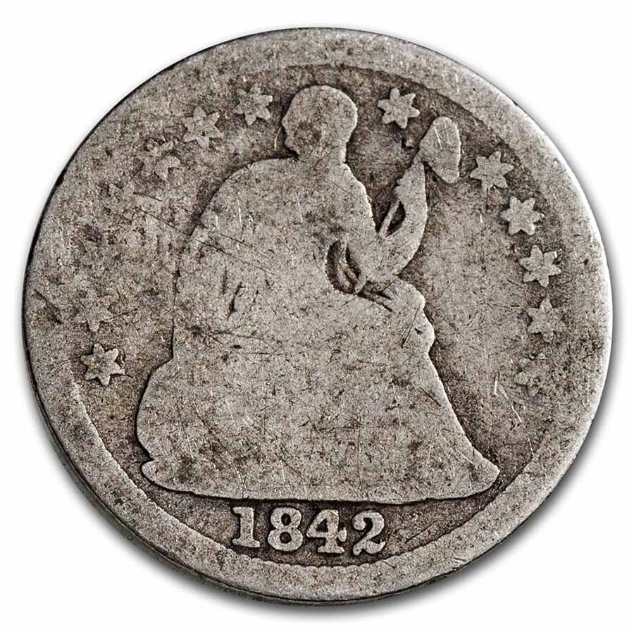 1842-O Liberty Seated Dime AG