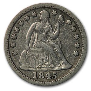 1845 Liberty Seated Dime VG