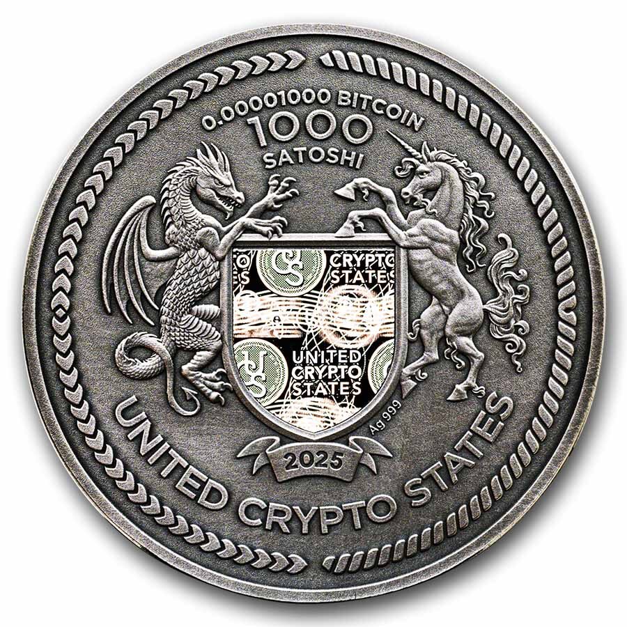2025 The Wolf United Crypto States 2 oz Antique Silver